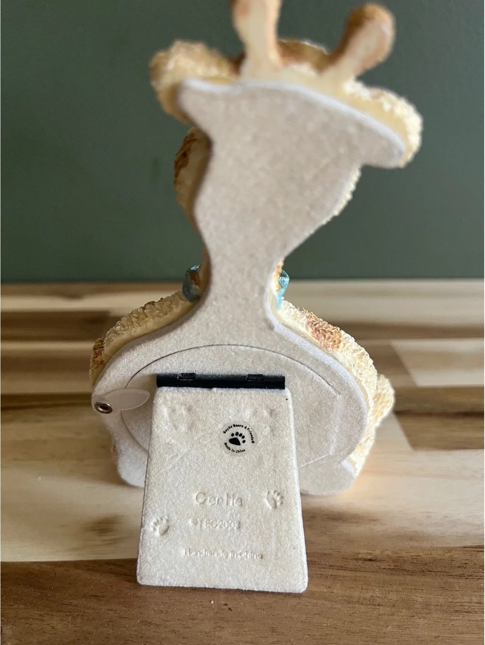 Baby Boyds Giraffe  Photo Frame with Blue Bow Tie - 5.5 Inch Height